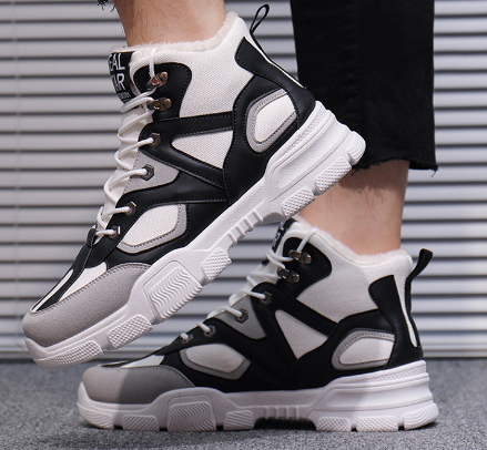 Men's High-Top Outdoor Hiking Sneakers with Thick Sole