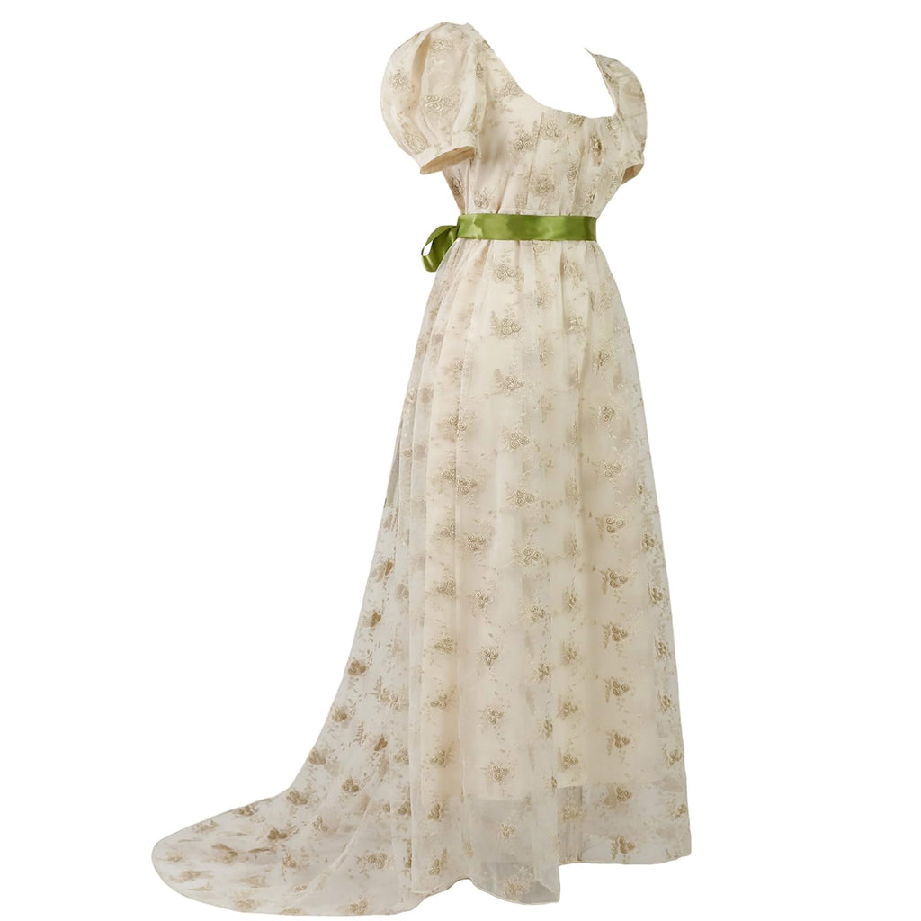 Elegant Empire Lace Regency Gown
