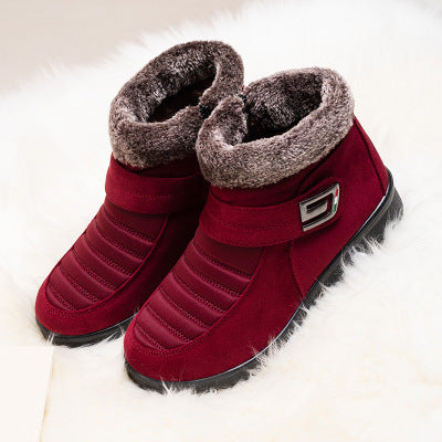 Beijing Cloth Shoes with Fleece Flat Short Boots