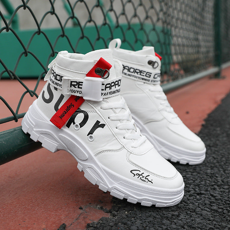 Men's High-Top Casual Sneakers with Thick Sole