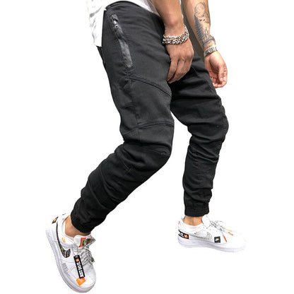 Solid Color Loose Men's Multi-Pocket Tooling Pants
