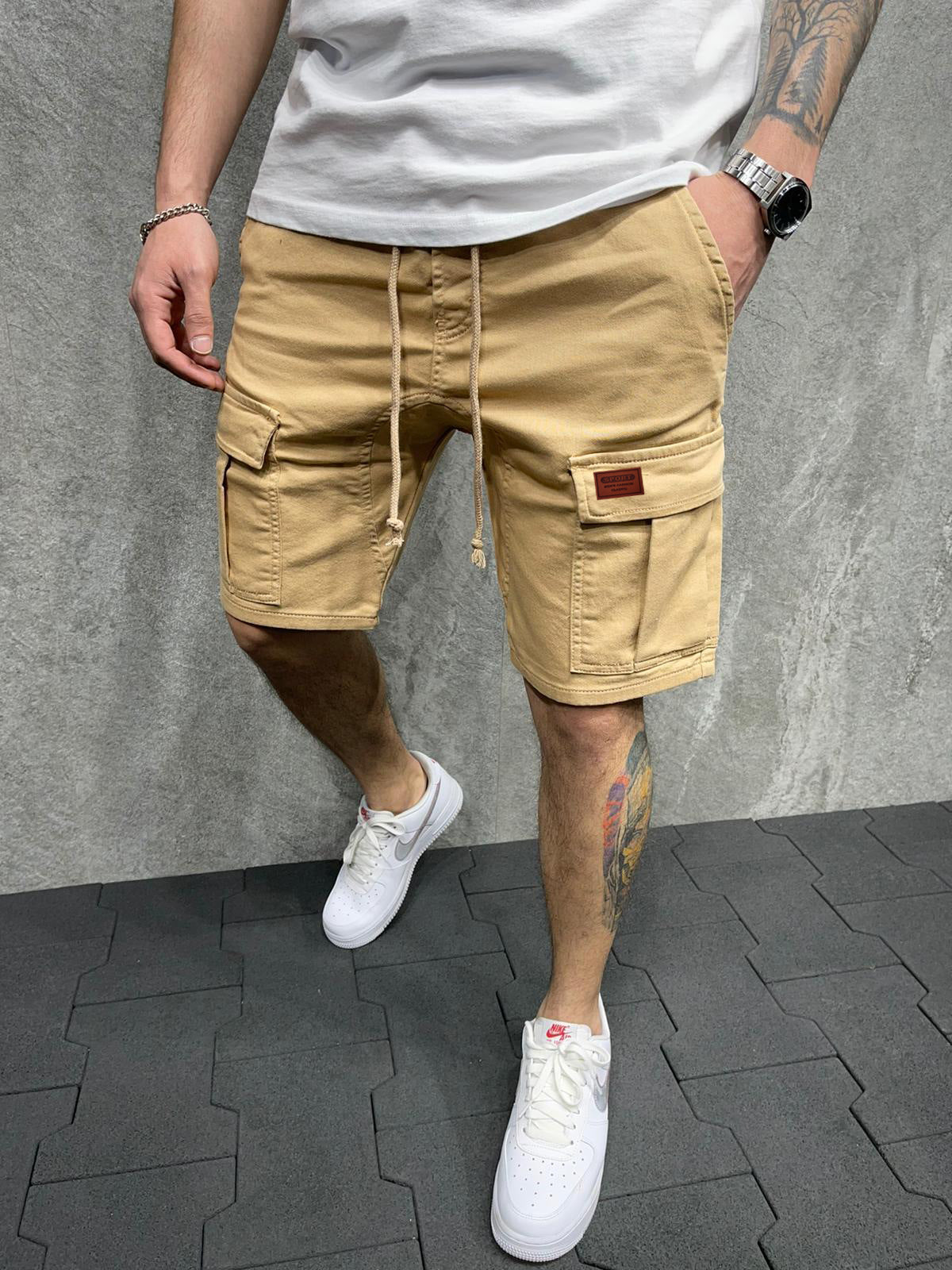 Plus Size Cotton Loose Workwear Shorts (Five-Point)