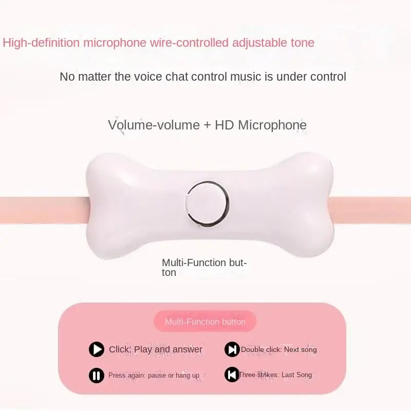 Pink Cat Claw Wired Earphones for Android with Mic