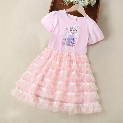 2024 Summer Girls' Princess Dress with Tulle