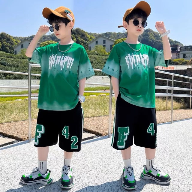 2024 Boys Summer Quick-Dry T-Shirt and Shorts Set