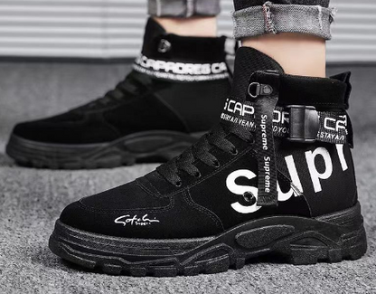Men's High-Top Casual Sneakers with Thick Sole