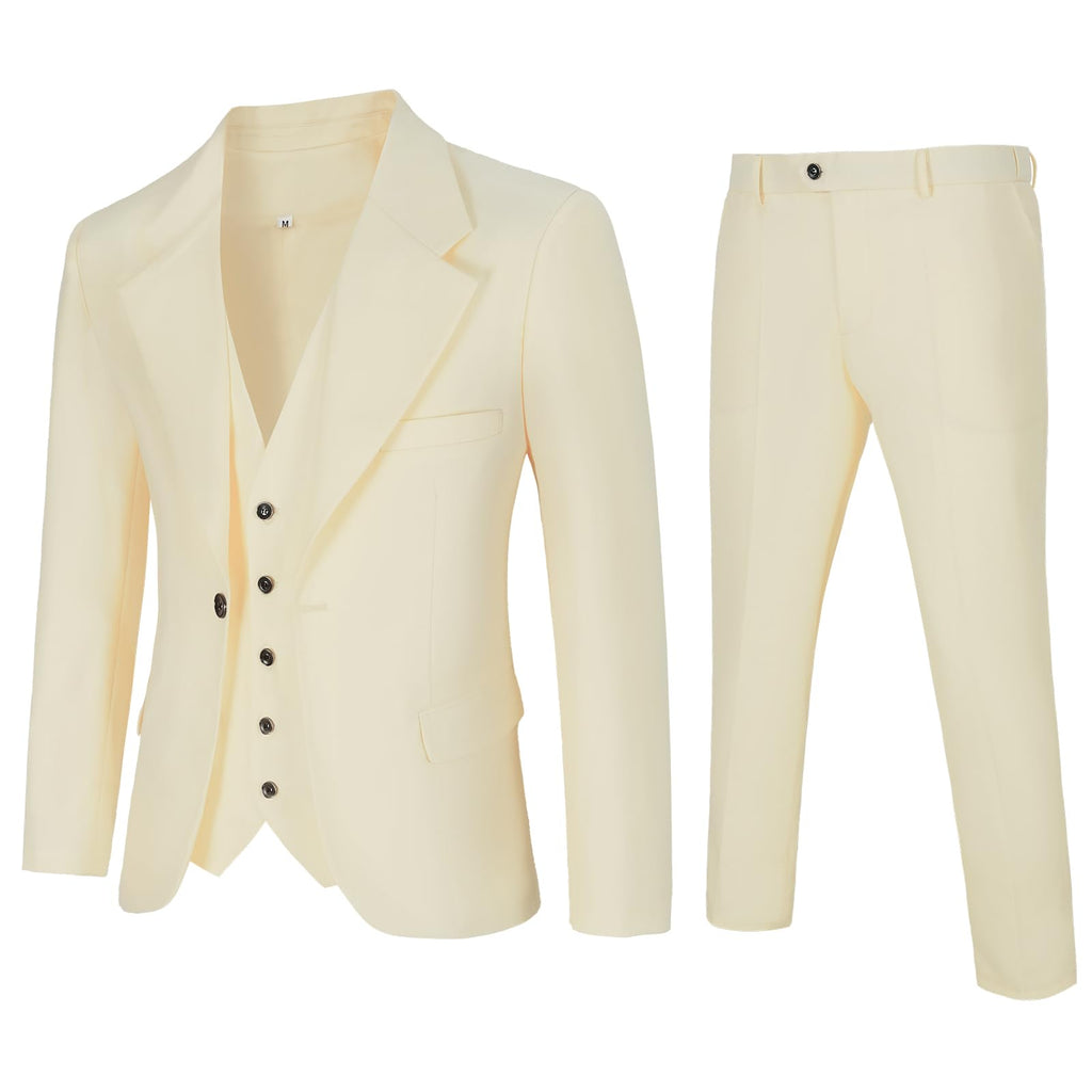 Modern Slim Fit 3-Piece Men's Suit Set