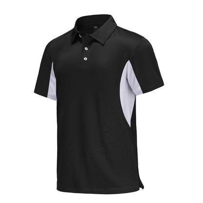 Sleek Men's Golf Polo - UPF 30+, Quick Dry Fabric(12267-Black-XL)