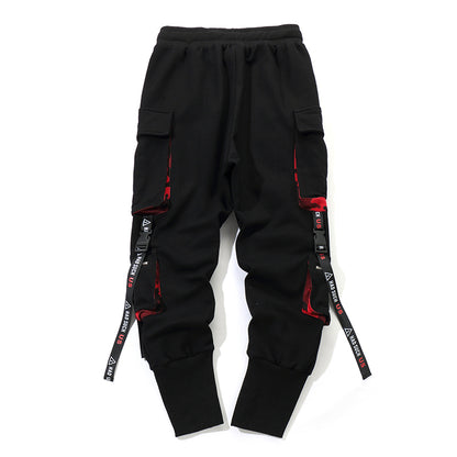 Men's Hip-Hop Cargo Pants with Tapered Cuffs