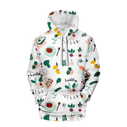 3D Printed Hooded Sweatshirt with Creative Veggies