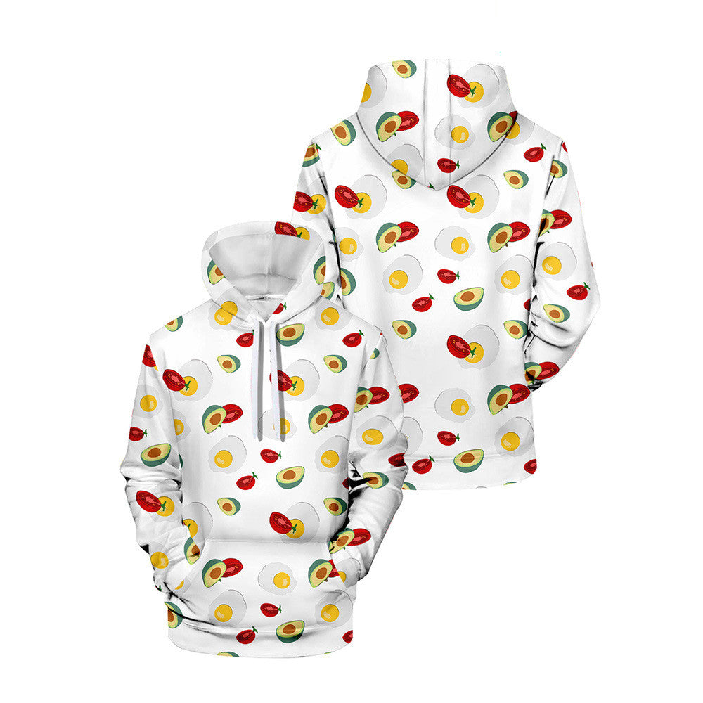 3D Printed Hooded Sweatshirt with Creative Veggies