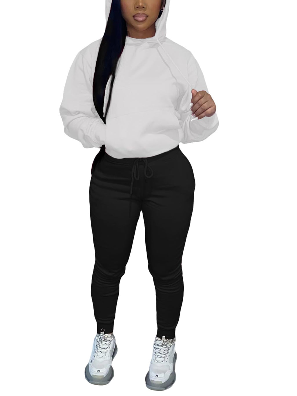 Alunzoem Women's Hooded Sweatsuit Set