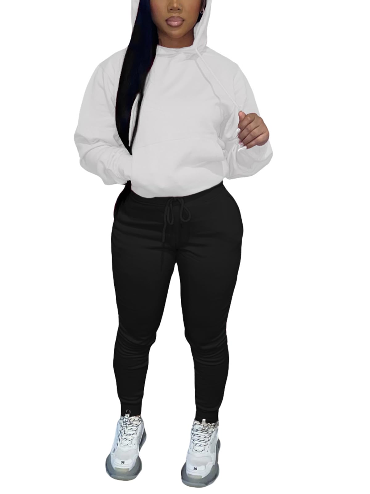 Alunzoem Women's Hooded Sweatsuit Set