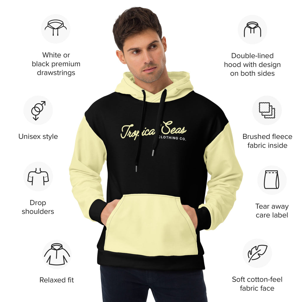 Sunset Yellow Tropical Dual-Tone Hoodie