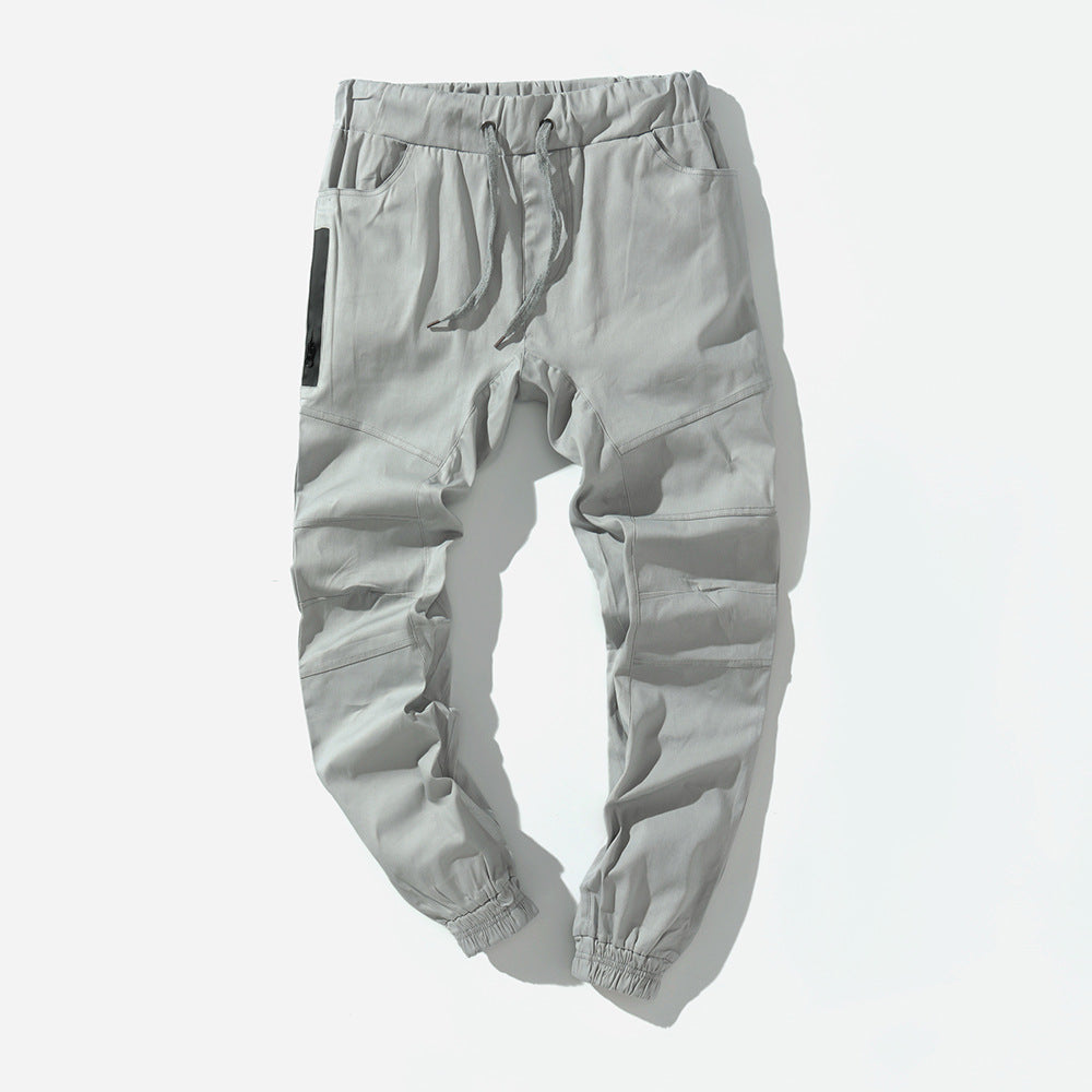 Solid Color Loose Men's Multi-Pocket Tooling Pants